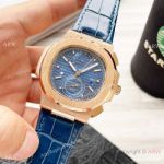 Best Copy Patek Philippe Nautilus 5990 Rose Gold Blue Leather Strap Watches